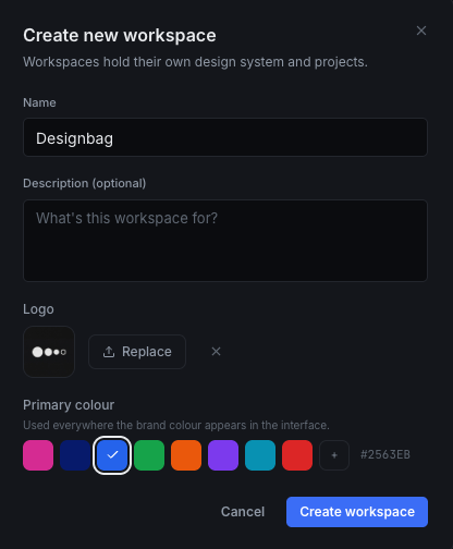 The Designbag workspace